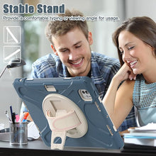 Load image into Gallery viewer, ProElite Cover for Apple iPad Pro 13 inch 2024 Case, Rugged 3 Layer Armor case Cover for iPad Pro 13 inch M4 2024 with Apple Pencil Holder, Shoulder Strap and Kickstand, Cornflower Blue
