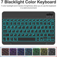 Load image into Gallery viewer, ProElite Keyboard case Cover for Samsung Galaxy Tab A9 8.7 inch, Magnetic Detachable Wireless Bluetooth Keyboard Case with S Pen Holder Built-in 7-Colors Backlit, Lavender
