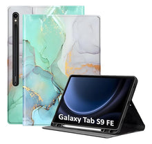 Load image into Gallery viewer, ProElite Book Cover Case for Samsung Galaxy Tab S9 FE 10.9/S10 FE 10.9/S9 11 inch Cover, Smart flip case Book Cover for Samsung Galaxy Tab S10 FE/S9 FE 10.9/ S9 11 inch with Pen Holder, Marble Green
