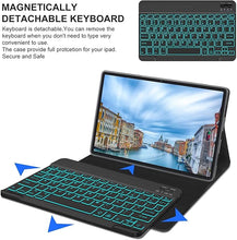 Load image into Gallery viewer, (Refurbished) ProElite Keyboard case for Samsung Galaxy Tab S9 11 inch/S9 Fe 10.9 inch, Magnetic Detachable Wireless Bluetooth Keyboard with S Pen Holder and Built-in 7-Colors Backlit, Dark Green
