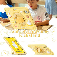Load image into Gallery viewer, ProElite Cover for iPad Air 11 M3/M2 2025/2024/ Pro 11 4th/3rd Gen/Air 5/4 Gen 10.9 inch Case, Tough Bubble Kids Case with Pencil Holder with Rotating Kickstand &amp; Shoulder Strap, Yellow
