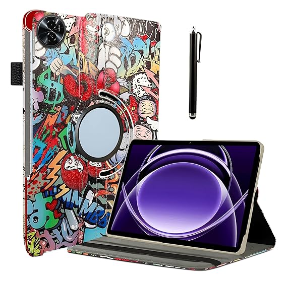 ProElite Cover for Realme Pad 2 Lite 10.95 inch Case Cover, 360 Rotatable Smart Flip Case Cover for Realme Pad 2 Lite 10.95 inch Tablet with Stylus Pen, Hippy