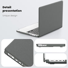 Load image into Gallery viewer, ProElite Case for MacBook Pro 14 inch Case 2024 2023 2022 2021 Release M3 A2918 A2992 M2 A2779 M1 A2442 Pro Max, Slim Leather Case with Foldable Stand, Grey

