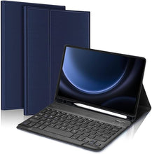 Load image into Gallery viewer, ProElite Keyboard case for Samsung Galaxy Tab S9 FE 10.9/S10 FE 10.9 inch/S9 11 inch with S Pen Holder, Magnetic Detachable Wireless Bluetooth Keyboard, Dark Blue
