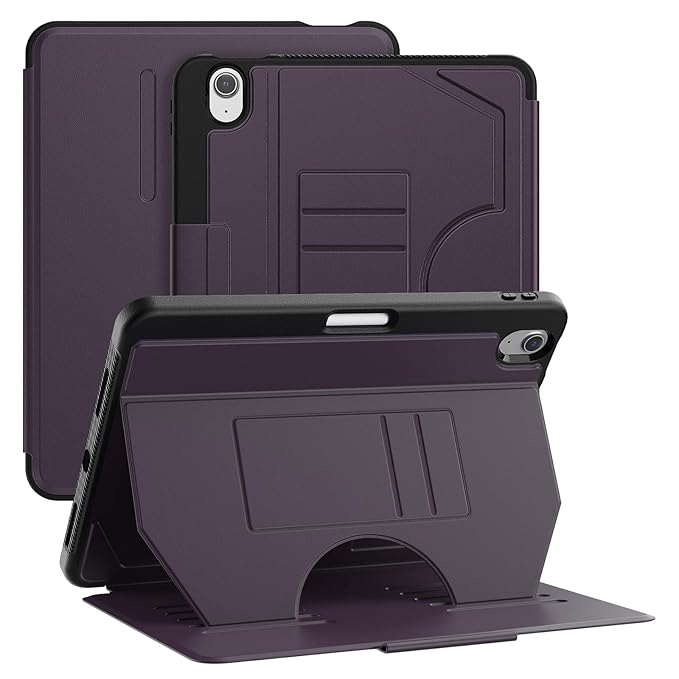ProElite Case Cover for Apple iPad Air 11 inch M3/M2 2025/2024, Smart Magnetic Shockproof Protective Case for Apple iPad Air 11 inch M3/M2 2025/2024 5 Stable Stands with Pencil Holder, Dark Purple