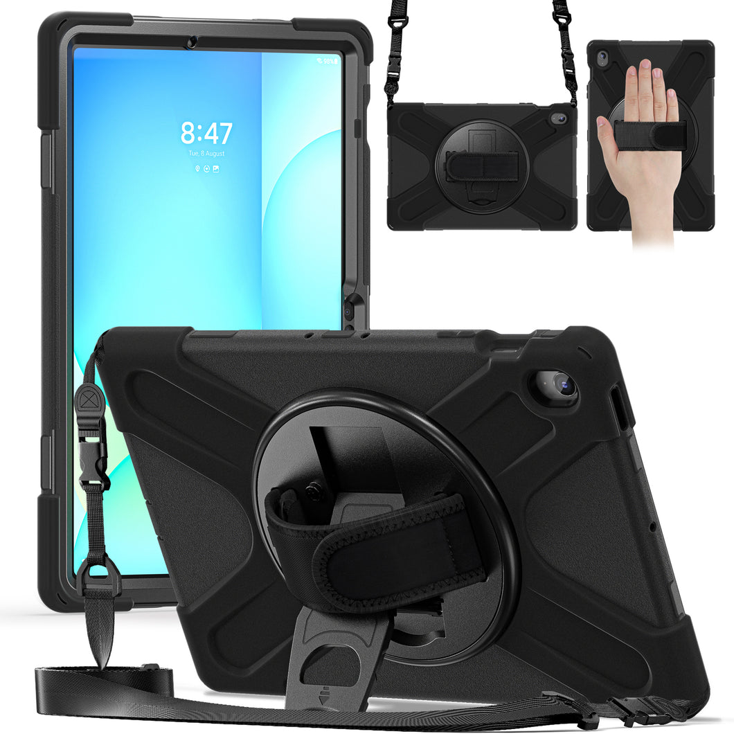ProElite Cover for Samsung Galaxy Tab S10 FE Plus 13.1 inch, Rugged 3 Layer Armor case for Samsung Galaxy Tab S10 FE Plus 13.1 inch with Rotating Kickstand, Black