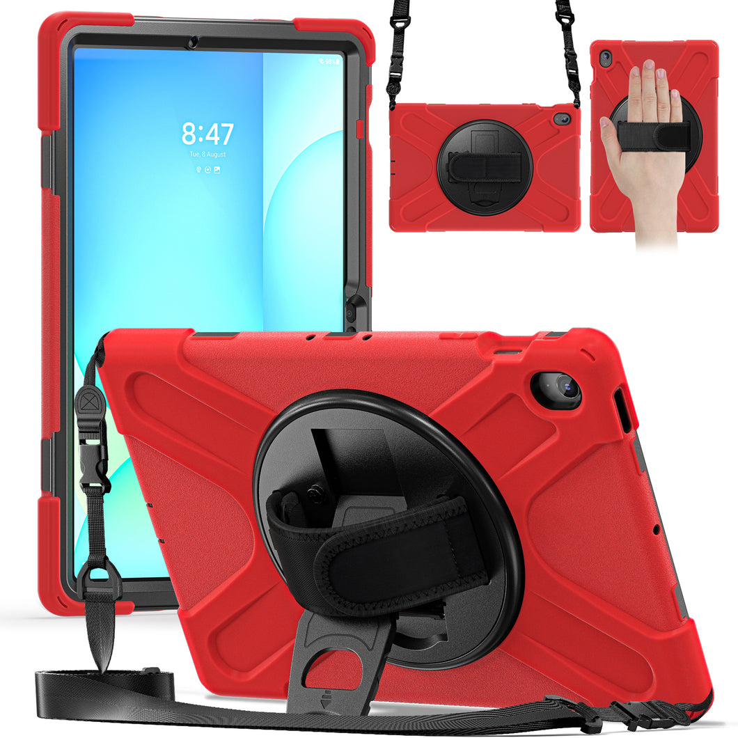 ProElite Cover for Samsung Galaxy Tab S10 FE Plus 13.1 inch, Rugged 3 Layer Armor case for Samsung Galaxy Tab S10 FE Plus 13.1 inch with Rotating Kickstand, Red