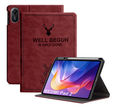 Load image into Gallery viewer, ProElite Case Cover for Xiaomi Redmi Pad 2 11 inch Case, Deer Flip case Cover for Xiaomi Redmi Pad 2 11 inch Case with Pen Holder [Auto Sleep Wake Feature], Wine Red
