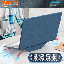Load image into Gallery viewer, ProElite Case for MacBook Air 13 inch M2 2025/2024 M1 2021 2020 Release A2337 A2179 A1932 Model Touch ID, Fabric Material Hard Shell with Slim TPU Bumper and Fold Kickstand, Navy
