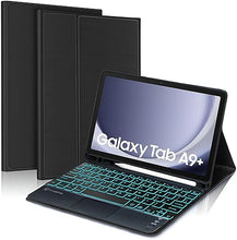 Load image into Gallery viewer, [Refurbished]ProElite TouchPad Keyboard case for Galaxy Tab A9 Plus 11 inch with S Pen Holder, Magnetic Detachable Wireless Bluetooth TouchPad Keyboard Built-in 7-Colors Backlit, Black
