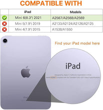 Load image into Gallery viewer, ProElite Cover Case for Apple iPad Mini 6/Mini 7 8.3 inch Case, Smart Flip Case Cover for Apple iPad Mini 6/Mini 7 8.3 inch Translucent Back, Dark Blue with Stylus Pen
