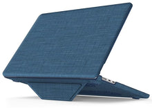 Load image into Gallery viewer, ProElite Case for MacBook Air 13.6 inch Case 2022 2023 2024 2025 Release M4/M3 A3113 M2 A2681 with Touch ID, Fabric Material Hard Shell with Slim TPU Bumper and Fold Kickstand, Navy
