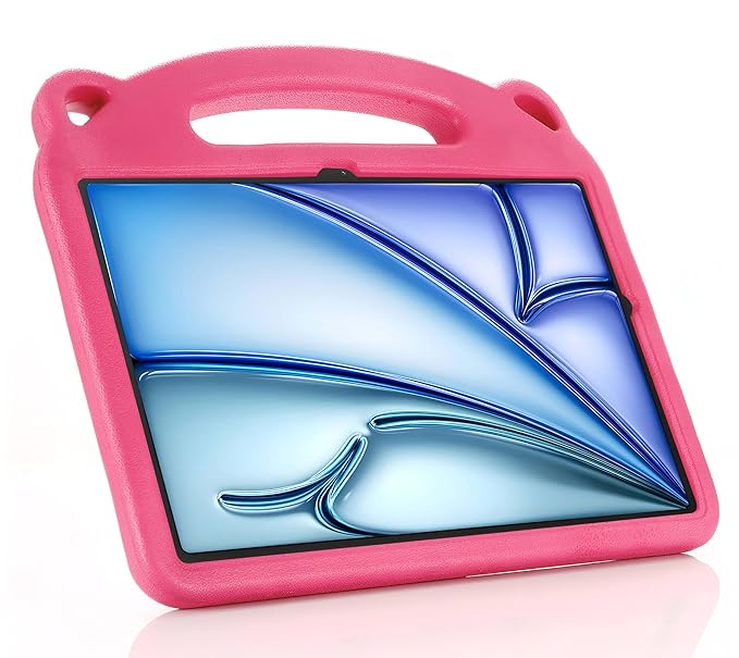 ProElite Case Cover for iPad Air 11 M3/M2 2025/2024 Case,Tough Kids case Cover for Apple iPad Air 11 M3/M2 2025/2024 & iPad Air 10.9 inch 5th/4th Gen with Kickstand,Pink