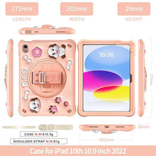 Load image into Gallery viewer, ProElite Cover for Apple iPad (A16) 11th/10th Generation (2025/2022) Case Cover, Tough Bubble Kids case Cover for Apple iPad 11th/10th Gen 2025/2022 with Rotating Kickstand &amp; Shoulder Strap, Pink
