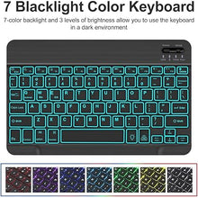 Load image into Gallery viewer, [Refurbished]ProElite Keyboard case Cover for Samsung Galaxy Tab A9 8.7 inch, Magnetic Detachable Wireless Bluetooth Keyboard Case with S Pen Holder Built-in 7-Colors Backlit, Black
