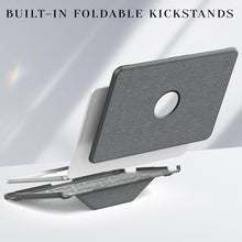 Load image into Gallery viewer, ProElite Case for MacBook Neo 13 inch 2026, Fabric Material Hard Shell with Slim TPU Bumper and Fold Kickstand, Grey
