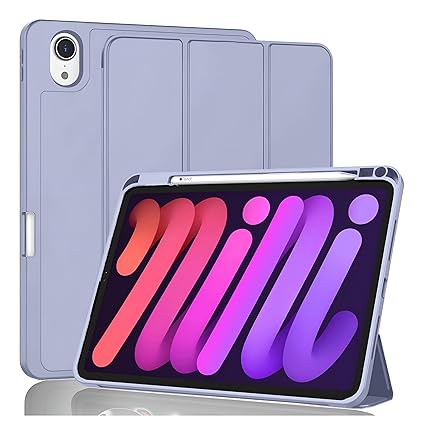 ProElite Smart Case for Apple iPad Mini 6/Mini 7 8.3 inch [Auto Sleep/Wake Cover] [Pencil Holder] [Soft Flexible Case] Recoil Series - Lavender