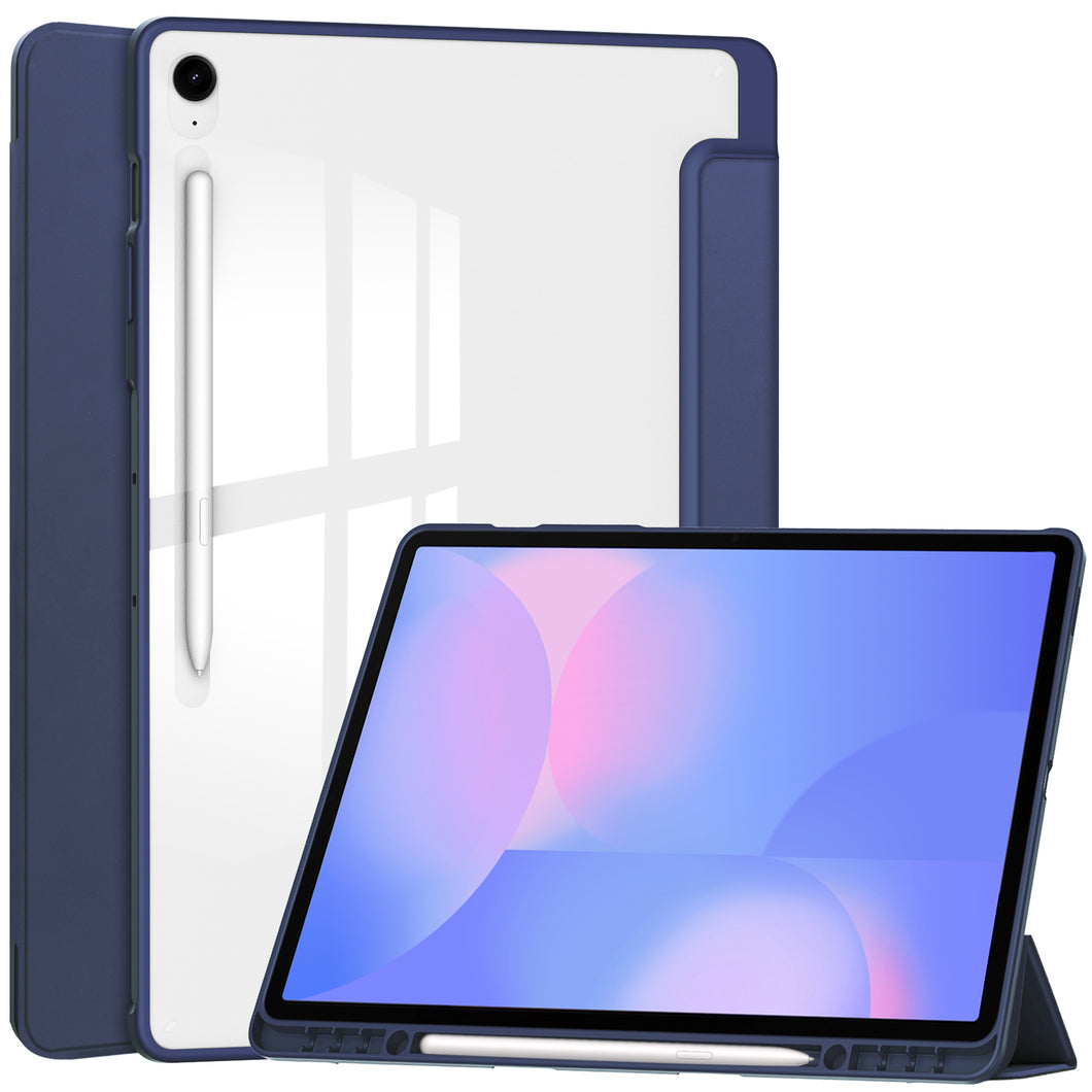ProElite Cover for Samsung Galaxy Tab S10 FE Plus 13.1 inch Case, Smart Flip Case Cover for Samsung Galaxy Tab S10 FE Plus 13.1 inch Case, Dark Blue [Transparent Back]
