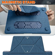 Load image into Gallery viewer, ProElite Case for MacBook Air 13.6 inch Case 2022 2023 2024 2025 Release M4/M3 A3113 M2 A2681 with Touch ID, Fabric Material Hard Shell with Slim TPU Bumper and Fold Kickstand, Navy
