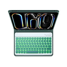 Load image into Gallery viewer, ProElite Keyboard case for Apple iPad Pro 11 inch 2024/2025 M4/M5 with Pencil Holder, Magnetic Detachable Wireless Bluetooth Keyboard Built-in 7-Colors Backlit, Dark Green
