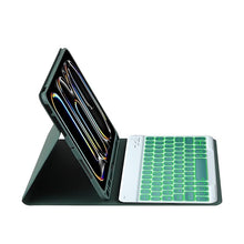 Load image into Gallery viewer, ProElite Keyboard case for Apple iPad Pro 11 inch 2024/2025 M4/M5 with Pencil Holder, Magnetic Detachable Wireless Bluetooth Keyboard Built-in 7-Colors Backlit, Dark Green
