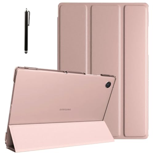 ProElite Cover for Samsung Galaxy Tab A9 Plus 11 inch Case Cover, Smart Flip Case Cover for Samsung Galaxy Tab A9+ 11 inch Translucent Back with Stylus Pen, Rose Gold