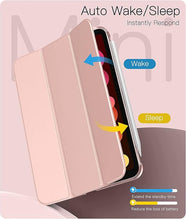 Load image into Gallery viewer, ProElite Cover Case for Apple iPad Mini 6/Mini 7 8.3 inch Case, Smart Flip Case Cover for Apple iPad Mini 6/Mini 7 8.3 inch Translucent Back, Rose Gold with Stylus Pen
