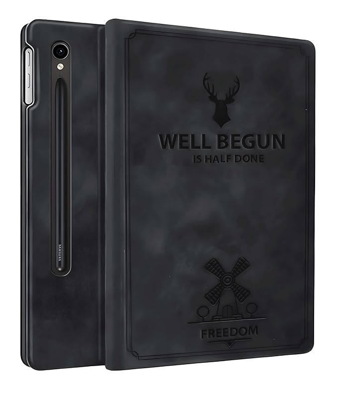 ProElite Case Cover for Samsung Galaxy Tab S9 FE 10.9/S10 FE 10.9/S9 11 inch Case, Deer Flip case Cover for Samsung Galaxy Tab S10 FE 10.9/S9 FE 10.9/S9 11 inch with S Pen Holder,Black