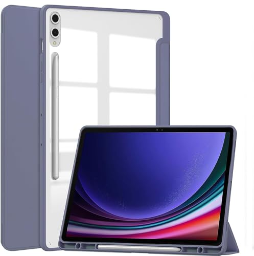 ProElite Cover for Samsung Galaxy Tab S8/S9/S10 Ultra Cover case, Smart Flip Case Cover for Samsung Galaxy Tab S8/S9/S10 Ultra 14.6 inch with S Pen Holder, Lavender [Transparent Back]