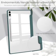Load image into Gallery viewer, ProElite Cover for Samsung Galaxy Tab S9 FE Plus/S9 Plus/S10+ 12.4 inch Case, Smart Flip Case Cover for Galaxy Tab S9 FE+/S9 Plus/S10+ 12.4 inch with S Pen Holder, Dark Green [Transparent Back]
