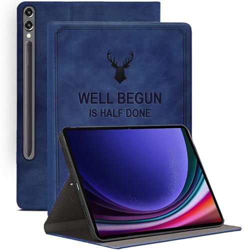 ProElite Cover for Samsung Galaxy Tab S9 FE+/S9+/S10+ 12.4 inch Cover Case, Deer Flip case Cover for Samsung Galaxy Tab S9 FE Plus/S9 Plus/S10+ 12.4 inch Supports S Pen Magnetic Attachment, Dark Blue