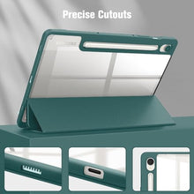 Load image into Gallery viewer, ProElite Cover for Samsung Galaxy Tab S9 FE 10.9/S10 FE 10.9 inch Cover Case, Smart Flip Case Cover for Samsung Galaxy Tab S10/S9 FE 10.9 inch with S Pen holder, Dark Green [Transparent back]
