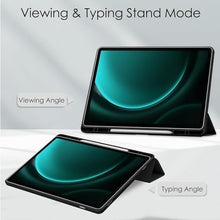 Load image into Gallery viewer, ProElite Cover for Samsung Galaxy Tab S9 FE Plus/S9 Plus/S10+ 12.4 inch Case, Smart Flip Case Cover for Galaxy Tab S9 FE+/S9 Plus/S10+ 12.4 inch with S Pen Holder, Marble Green [Transparent Back]

