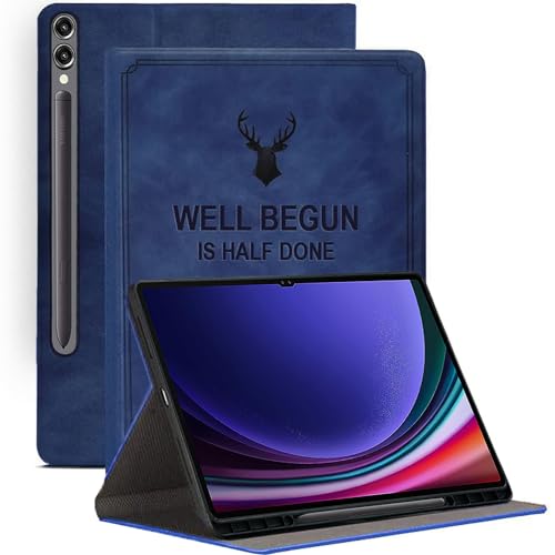 ProElite Cover for Samsung Galaxy Tab S9 Ultra Cover Case, Deer Smart Flip case Cover for Samsung Galaxy Tab S9 Ultra 14.6 inch with S Pen Holder, Dark Blue