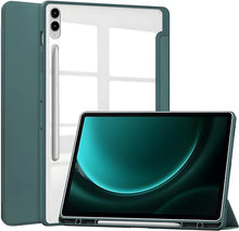 Load image into Gallery viewer, ProElite Cover for Samsung Galaxy Tab S9 FE Plus/S9 Plus/S10+ 12.4 inch Case, Smart Flip Case Cover for Galaxy Tab S9 FE+/S9 Plus/S10+ 12.4 inch with S Pen Holder, Dark Green [Transparent Back]
