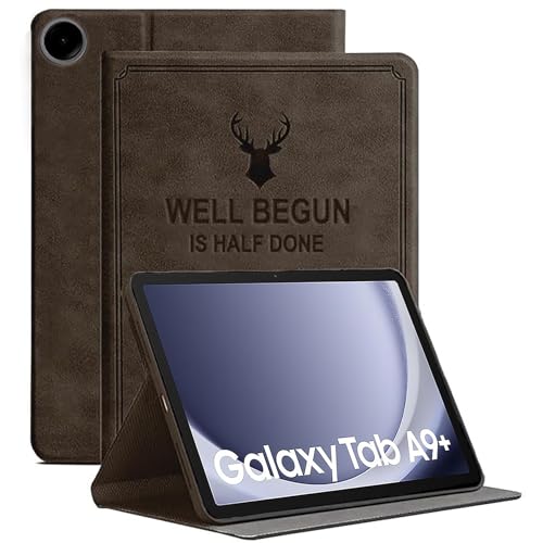 ProElite Cover for Samsung Galaxy Tab A9 Plus 11 inch Cover Case, Deer Flip case Cover for Samsung Galaxy Tab A9+ 11 inch, Coffee