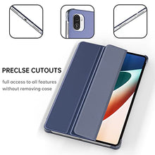 Load image into Gallery viewer, ProElite Smart Flip Case Cover for Xiaomi Mi Pad 5 11&quot;, Translucent Back with Stylus Pen, Navy Blue
