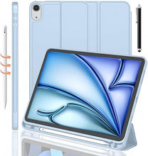 Load image into Gallery viewer, ProElite case for iPad Air 11 inch M3/M2 2025/2024, iPad Air 5th/4th Gen Case 10.9 Inch, Smart Flip Case Cover for Apple iPad Air with Pencil Holder [Auto Sleep/Wake] with Stylus Pen - Light Blue
