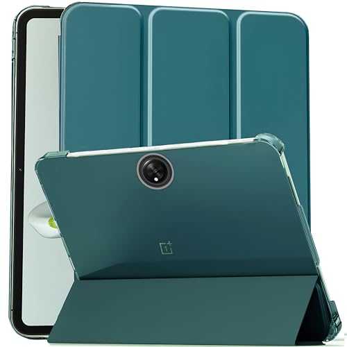 ProElite Cover for OnePlus Pad Go 11.35 inch Case Cover, Transparent Flip Case Cover for OnePlus Pad Go 11.35 inch 2023, Support Auto Sleep Wake, Dark Green