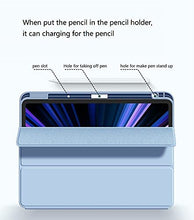 Load image into Gallery viewer, ProElite Smart Case for Apple iPad Pro 11 inch 2022/2021 4th/3rd Gen [Auto Sleep/Wake Cover] [Pencil Holder] [Soft Flexible Case] Recoil Series - Light Blue
