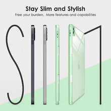 Load image into Gallery viewer, ProElite case Cover for Apple iPad Air 11 M4/M3/M2 2026/2025/2024/ Air 10.9 inch 5th/4th Gen, Transparent Smart Flip Cover for iPad Air 11 M4/M3/M2 &amp; Air 10.9 inch with Pencil Holder, Light Green
