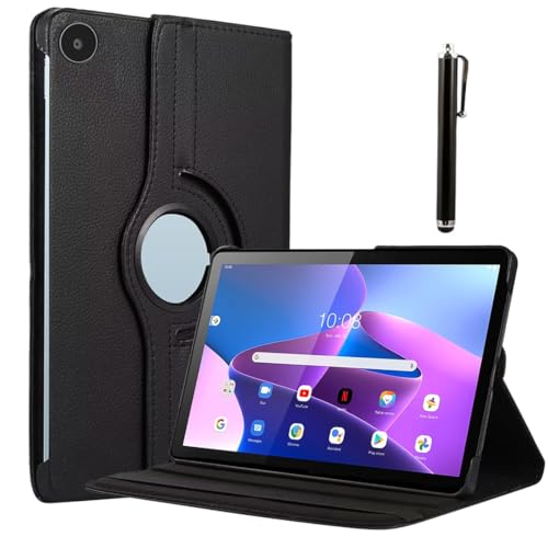 ProElite Cover for Lenovo Tab M10 FHD 3rd Gen 10.1 inch Case Cover, 360 Rotatable Smart Flip Case Cover for Lenovo Tab M10 FHD 3rd Gen 10.1 inch Tablet with Stylus Pen, Black