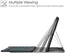 Load image into Gallery viewer, ProElite Keyboard case for Samsung Galaxy Tab S9 FE Plus/S9 Plus/S10+ 12.4 inch with S Pen Holder, Magnetic Detachable Wireless Bluetooth Keyboard Case(Black)
