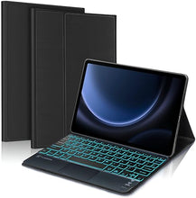 Load image into Gallery viewer, ProElite TouchPad Keyboard case for Samsung Galaxy Tab S7/S8/S9 11&quot;/S9 FE/S10 FE 10.9 inch with S Pen Holder, Magnetic Detachable Wireless Bluetooth TouchPad Keyboard Built-in 7-Colors Backlit, Black
