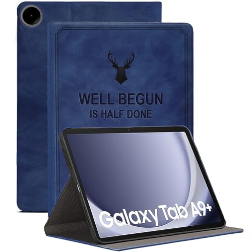 ProElite Cover for Samsung Galaxy Tab A9 Plus 11 inch Cover Case, Deer Flip case Cover for Samsung Galaxy Tab A9+ 11 inch, Dark Blue