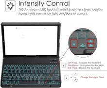 Load image into Gallery viewer, ProElite Keyboard case for Samsung Galaxy Tab S9 FE 10.9/S10 FE 10.9 inch/S9 11 inch with S Pen Holder, Magnetic Detachable Wireless Bluetooth Keyboard Built-in 7-Colors Backlit, Black
