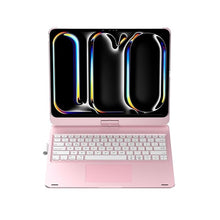 Load image into Gallery viewer, ProElite 360 Degree Rotatable Wireless Bluetooth TouchPad Keyboard Case Cover for Apple iPad Pro 13 inch 2024 M4, Built-in 7-Colors Backlit, Rose Gold
