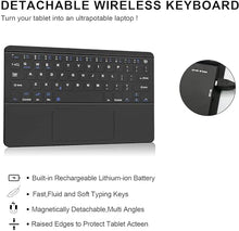 Load image into Gallery viewer, ProElite TouchPad Keyboard case for Apple iPad Air 11 inch M3/M2 2025/2024 /Pro 11 4th/3rd Gen &amp; Air 5th/4th Gen 10.9&quot; Pencil Holder, Detachable Bluetooth Keyboard Built-in 7-Colors Backlit, Black
