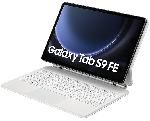 {Refurbished} ProElite Magnetic Bluetooth TouchPad Keyboard case for Samsung Galaxy Tab S9 FE 10.9/S9/S8/S7 11 inch Tablet, Floating Cantilever Design with Built-in Colourful Backlit Keyboard, White