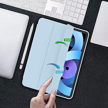 Load image into Gallery viewer, ProElite case for iPad Air 11 inch M3/M2 2025/2024, iPad Air 5th/4th Gen Case 10.9 Inch, Smart Flip Case Cover for Apple iPad Air with Pencil Holder [Auto Sleep/Wake] with Stylus Pen - Light Blue
